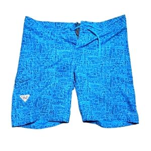 Columbia PFG Preformance Fishing Omni Shade Blue Tribal Pattern Men's Size 40